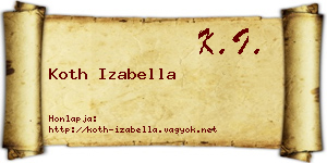 Koth Izabella névjegykártya